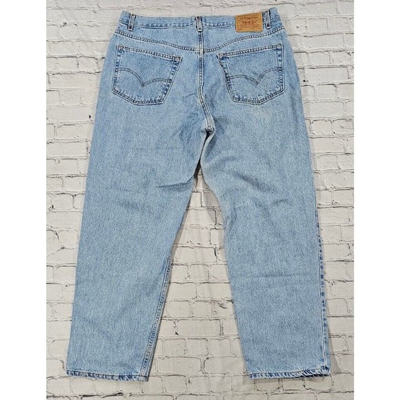 Vintage 90s Levis 550 Jeans Light Blue Relaxed Fit Made in USA MENS SIZE 42X30 - Picture 5 of 11